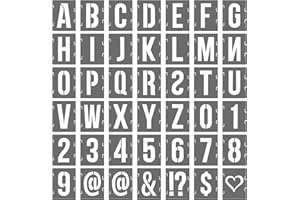 PATIKIL 2 Inch Plastic Letter and Number Stencils, 42 Pcs Reusable Alphabet Stencils for Painting Spraying on Wall, Wood, Shop