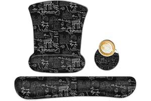 icolor Podkładka pod mysz z poduszką żelową, podkładka pod mysz i klawiaturę, podkładka pod nadgarstek, wykonana z ergonomicznej pianki memory, wodoszczelna, z lycry i podstawy PU (podkładka pod mysz