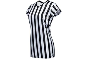 Murray Sporting Goods Damen V-Ausschnitt Schwarz und Weiß Streifen Schiedsrichter Shirt Offizielles Trikot für Refs, Schiedsrichter-Kostüm, Kellnerinnen und mehr