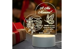 Niyewsor Regalo Mamma, Regalo Mamma Natale, Regalo Mamma Compleanno, Luce Notturna in Acrilico Regali Mamma, Idee Regalo per la Mamma, Regalo Festa Della Mamma, Regali di Natale per Mamma