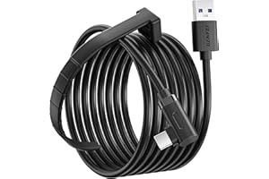 BENFEI Link Cable 4.8M Compatibile con Oculus/Meta Quest 3, Quest2/Pro/Pico 4 Accessori e PC/SteamVR, Trasferimento dati ad alta velocità per PC, cavo da USB 3.0 a USB C per cuffie VR