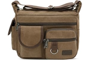 FANDARE Canvas Crossbody Bag Messenger Bag Satchel Shoulder Bag Working Bag Bookbag Briefcase for Men and Women