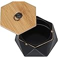 Zoe sunny ashtrays for Cigarettes, Pink Marble Ceramic ash Tray with lid,Outdoor Ashtray,Desktop Smoking Ash Tray for Home Office Decoration -Pink Gray (Pure black)