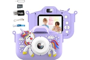 JLILYAXORT Girls Kids Camera, 1080P HD 2.0 Inch Screen Selfie Kids Digital Camera with 32GB SD Card, Birthday Christmas Toys for 3-12 Years Girls (Purple)