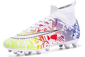 VTASQ Chaussures de Football Homme antidérapantes, à Crampons Professionnels, Chaussures de Football pour garçons, Chaussures de Football à Lacets,Enfant Adulte Chaussures de Futsa