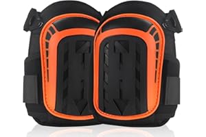 SUUESS Professional Knee Pads,Knee Pads Work with Heavy Duty Foam Padding & Gel Cushion for Men & Women,Adjustable Non-Slip Straps Knee Pads for Work,Construction,Flooring,Gardening,Cleaning and DIY (Orange)