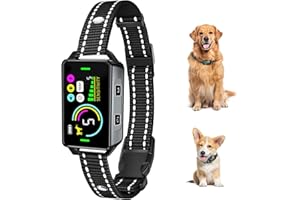 NIAAZI Collier Anti Aboiement Chiens pour Petit/Moyen/Gros Chien, Collier de Dressage Anti-Aboiement Rechargeable avec 5 Niveaux de Sensibilité Réglables, Étanche IP67,4 Modes Son/Vibration/Forte Vibration