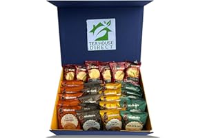 TEA HOUSE DIRECT Walker Biscuits Hamper Gift Set |In a Luxury Blue Hamper Box | Golden Oat, Salted Caramel, tem Ginger, Belgian Chocolate for Biscuit Lovers & Gifting Suitable for Various Occassions