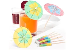 DSLSQD 50 sombrillas para bebidas, palillos de cóctel, paraguas para bebidas, paraguas de cóctel, palillos de dientes para decoración de cupcakes hawaianos de verano, decoración de fiesta (flor)