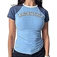 Y2k Tops for Women Brazil Crop Top Y2k T Shirts Y2k Shirt Graphic Tees for Women Vintage 90s Streetwear Shirts