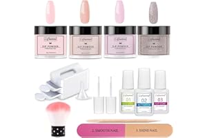 LOFUANNA Nail Dip Powder Dip Powder Nail Kit Starter Nail Dipping Powder, Nail Powder Dip Kit Starter Set, No UV/LED Needed, Easy to Apply for DIY Home/Professional Salon Nail Art System