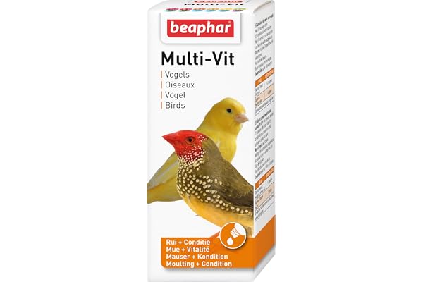Beaphar – Multi-VIT, vitamines pour Oiseau – Contient 11 vitamines – Assure Une santé optimale – Stimule Le Chant – Accélère la mue – Rend Le Plumage sain et Brillant – 50 ML