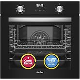 Simfer 8208 9 Fonksiyon QS Siyah Cam Ankastre Fırın Power Turbo Dijital