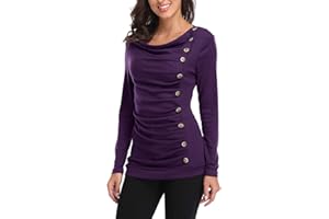 MISS MOLY Pull Femme Hiver Chic Manches Longues Tops Sweatshirt Blouse