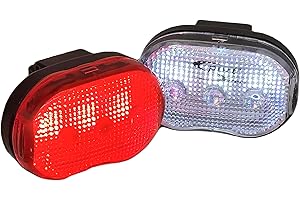 Sport Direct™ Mega Bright 6 x Superbright LED's Light Set Front/Rear Free Batteries. Visibility 600m+ IPX4 Waterproof *SEE 360 VIDEO*