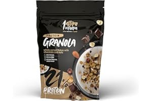 1 Attimo in Forma | Granola Proteica 21% Senza Zuccheri Aggiunti 300 grammi - Ricca di Fibre Croccante Colazione Nutriente (1 Confezione, Cioccolato Mandorla e Nocciola)