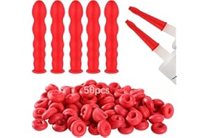 ZFKXGS 50PCS Bouchons de Buses de Calfeutrage Embout Cartouche Silicone Rouge Buse de Calfeutrage de Rechange Bouchons de Calfeutrage Outil d'Étanchéité pour Sceller Protéger Tube de Calfeutrage