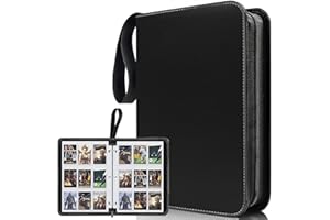 JNBGTU 900 Pockets Trading Card Binder, 50 Pages Removable 18 Pockets/Page Vertical Loading, PU Zipper Card Binder Album Folder Card Collection Binder for Boys Girls Collectors Gifts (Black)