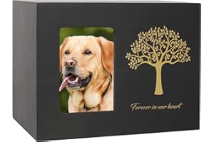 NEWDREAM: Hundeurnen für Asche, Haustierurnen, Urnen für Haustiere, Asche, Fotobox, Hundeurnen, Holz-Andenken, Gedenkurnen, Hundesche, Andenken (rot)