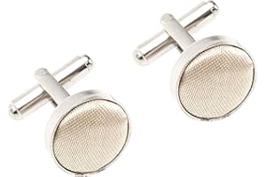 THE TIE COMPANY Plain Satin Solid Colour Classic Silver Metal Cufflinks
