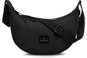 Johnny Urban Crossbody Bag Damen & Herren Schwarz - Ally Medium - Moon Bag Design - Umhängetasche im Halbmond Stil - Halbrunde Tasche mit verstellbarem Gurt - Wasserabweisend