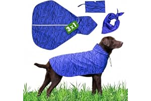 Petmoris Impermeabile Cane, Cappottino Cane Taglia Piccola, Media, Grande con Tessuto Premium Idrorepellente, Stampa Originale ed Elegante, Bande Elastiche Regolabili, Bandana e Borsa Abbinata (M)
