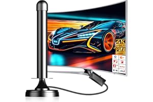 DGUPSP DVBT2 Antenne, DVB-T/DVB-T2-Antenne, Stärkere Stabantenne für digitales Fernsehen/Digital TV/DAB Radio/DVB-T2 Tuner Stick, Maximale Signalqualität - Mit Magnetfuß 3m Kabel