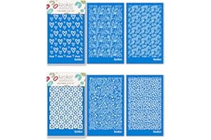 ‎KEOKER KEOKER Siebdruck-Schablonen für Polymerton, Leopardenmuster & Blumenschachbrett, 6-teiliges wiederverwendbares Siebdruck-Set zum Drucken auf Ton und anderem Schmuck, Ton, Ohrringe, Dekoration