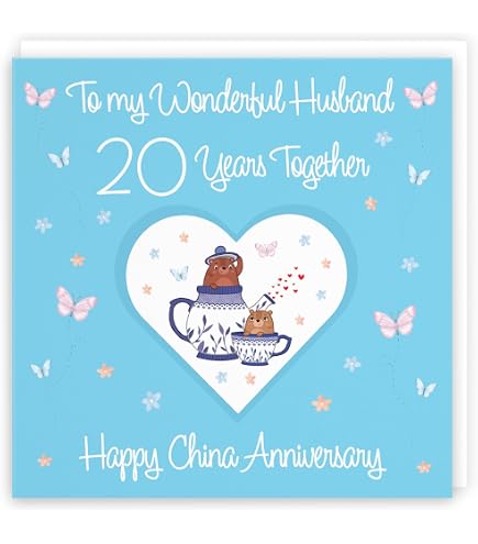20th Wedding Anniversary Card – China Theme, Personalized For Couple Married In 2005