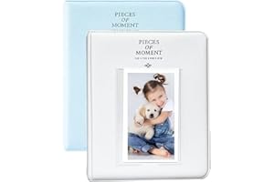 OBERSTER 2 álbumes de fotos de 64 bolsillos para Fujifilm Instax Mini 7s 8 8+ 9 25 50s 70 90, mini álbum de fotos de 2 x 3 pulgadas compatible con cámara instantánea, libro de fotos, tarjetero