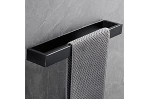 Biutimarden Porta Asciugamani Autoadesiva in Acciaio INOX,Portasciugamani Senza Foratura 30CM Nero Portaasciugamano da Bagno per Bagno Cucina