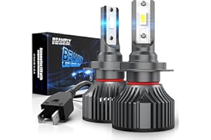 BEAMFLY Ampoule H7 LED Voiture 16000LM, Lampes Phares Auto, Kit de Conversion Halogène 12V, 6000K Blanche