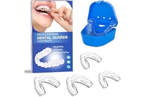 SNONESIY 4 Stück Knirscherschiene für Nacht Aufbissschiene für Nacht Zahnschiene Knirschen Beißschiene 2 Größen Sport Bleachingschienen Aufbissschiene für Zahnspangen Nächtliche Zähneknirschschiene