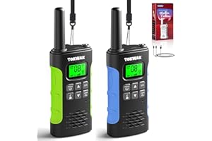 Tokwak Talkie Walkie Longue Portée Rechargeable par USB C, Paire de Talkie-Walkie Enfants Adultes 16 Canaux VOX Lampe Torche, Walkie Talkie PMR446 Batterie Li-on pour Camping, Randonneé, Vélo, Fêtes
