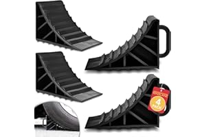 GADLANE Wheel Chocks - 4 Pack Caravan Chocks Brake Stoppers - Ridged, Anti-Slip Plastic Chocks for Caravan, Motorhome, Car, Motorbike, Trailer Wheel Chocks Heavy Duty with Handle (4 Pack)