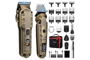 Scttomon Professional Hair Clipper for Men Hair Cutting Kit Men's Beard Trimmer Hair Trimmer Shaver Cordless Barber Clippers and Trimmers Set Bronze
