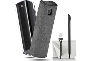 WALRFID 2 confezioni di detergenti per schermi di laptop e auto, kit di pulizia per telefono cellulare, tablet, PC, computer, LCD, occhiali, iPhone, iPad - Nero e Grigio