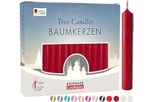 ‎BRUBAKER BRUBAKER Wosk do Świec Opakowanie 20 Centów - Świece świąteczne - Świece piramidowe - Ciemno Czerwony