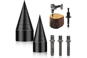 xiaoxiaozhijia Fendeuse de Bûches 32+42 mm Avec 4 Poignées,Foret Fendeur de Bois,cône de perçage à vis pour fendeur de bois pour Perceuse Électrique y Visseuse sans Fil