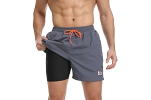 JustSun Short de Bain Homme étanche Séchage Rapide avec Poches