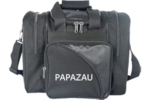 PAPAZAU Bowling Bag for Single Ball - Single Ball Tote Bag with Padded Ball Holder - Fits a Single Pair of Bowling Shoes Up to Mens Size 14
