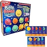 Zimpli Kids Set regalo di 9 bombe da bagno del sistema solare, 9 schede informative sui pianeti, bombe da bagno educative sui