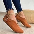 ZXCN Women Loafers Retro Pointed Toe Suede Flat Shoes 2021 Summer Slip On Casual Shoes Female Feetwear Plus Size 35-43