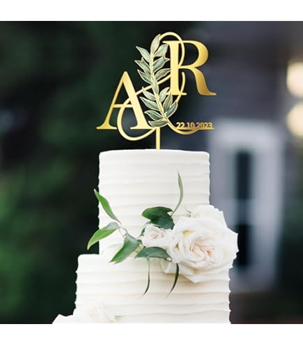 Topper Torta Matrimonio Personalizzato - In Legno Con Iniziali, Ricordo Nuziale