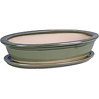 botle Bonsai Schale Baum Mini Garten Keramik Ton Blumentopf Blumenschale Untersetzer grün Größen (19)