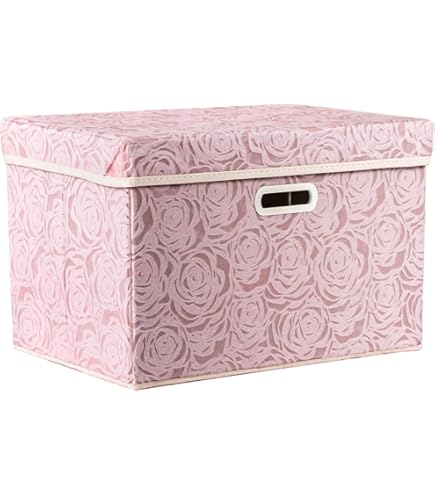 Bigso Box of Sweden LOGAN Opbergdoos met deksel, grote klapbox voor kleding, speelgoed, enz., opbergdoos met handvat van vezelplaat en papier met linnenlook - blauw