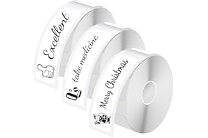 Litimkat Samoprzylepne etykiety - wodoszczelna termiczna taśma do etykiet, do szkoły, domu, biura, supermarketu, sklepu cateringowego (12 x 40 mm), 160 taśm/rolka