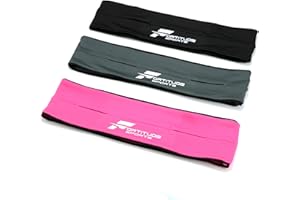 Fortitude Sports Phone Belt for Running | Waist Belt Phone Pouch | Phone Holder for Women and Men for Running, Walking, Cycling and Fitness (Black, Large)