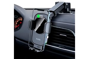Auckly 15W Fast Qi Wireless Car Charger [Electromagnetic Sense] Car Wireless Charger Automatic Phone Suction Holder Dashboard Mount Compatible for S22/S23,for iPhone 11/12/13/14/15 Pro Max Mini Plus