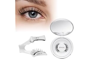 QUEWEL Faux Cils Magnetique Naturel Réutilisables avec Applicateur, Aucune Colle Nécessaire, Cils Magnetique facile à porter et à enlever avec instructions (K-1paires)